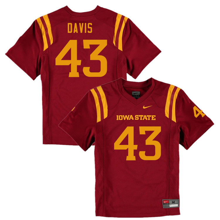 Iowa State Cyclones Men's #43 Dae'Shawn Davis Nike NCAA Authentic Cardinal College Stitched Football Jersey LU42V82QK